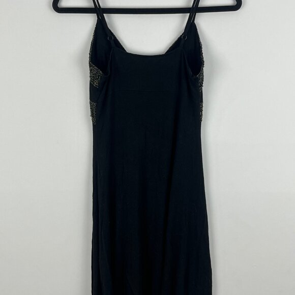 Guess Jeans A Line Dress Size S Black Sleeveless Spaghetti Strap Plunging V Neck - Picture 6 of 9